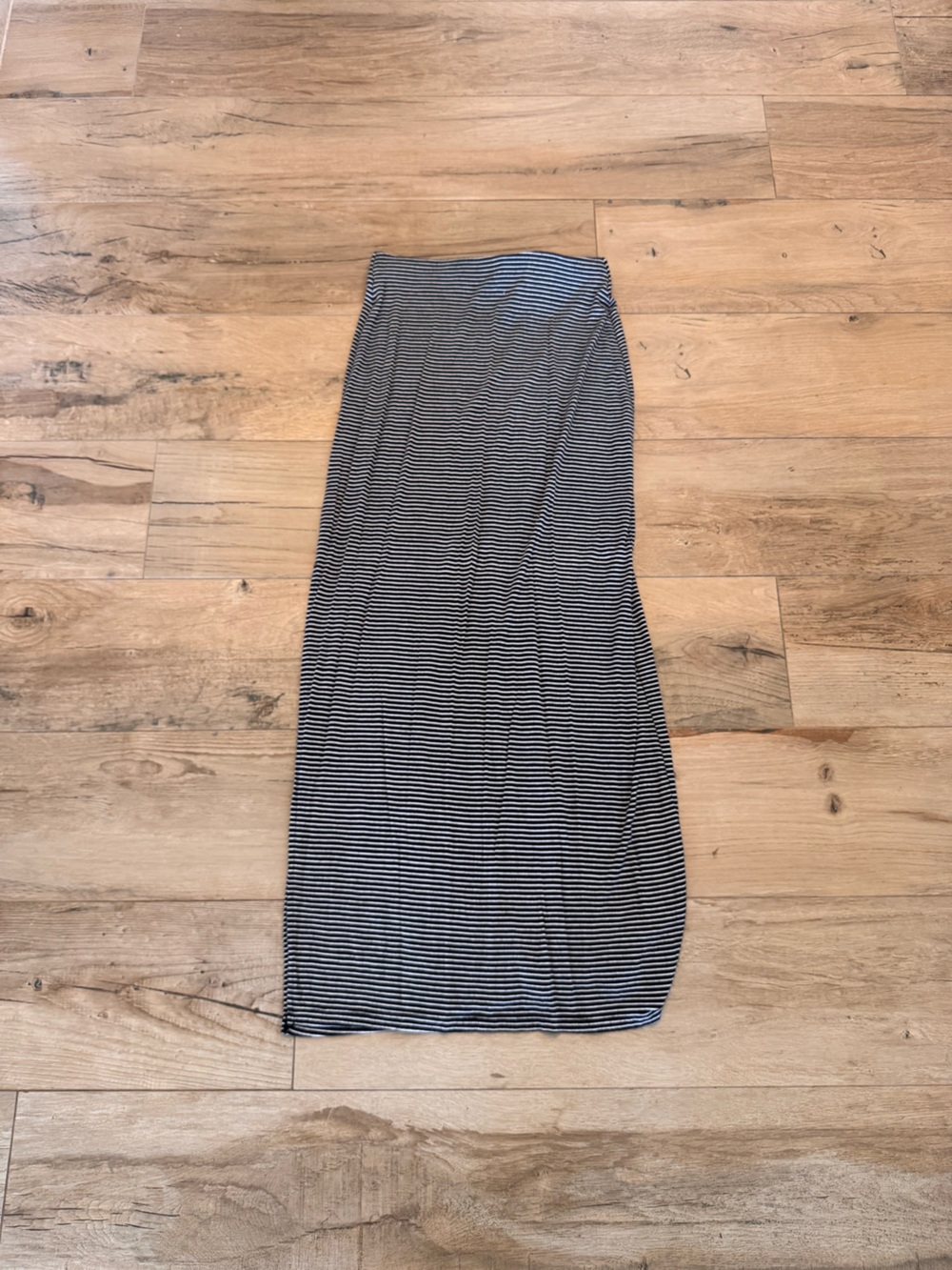 Striped Pencil Skirt - Black and White